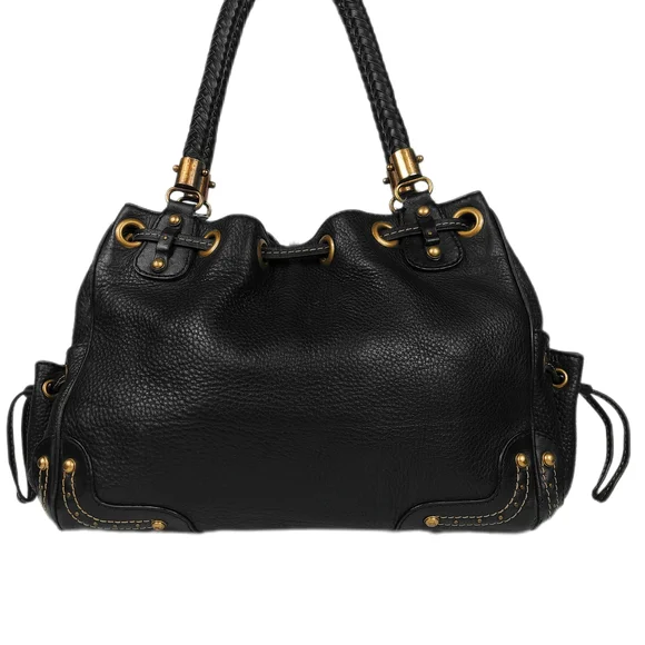 STUNNING! Michael Kors Iconic Vintage Leather Satchel w/Brass & Woven Handle